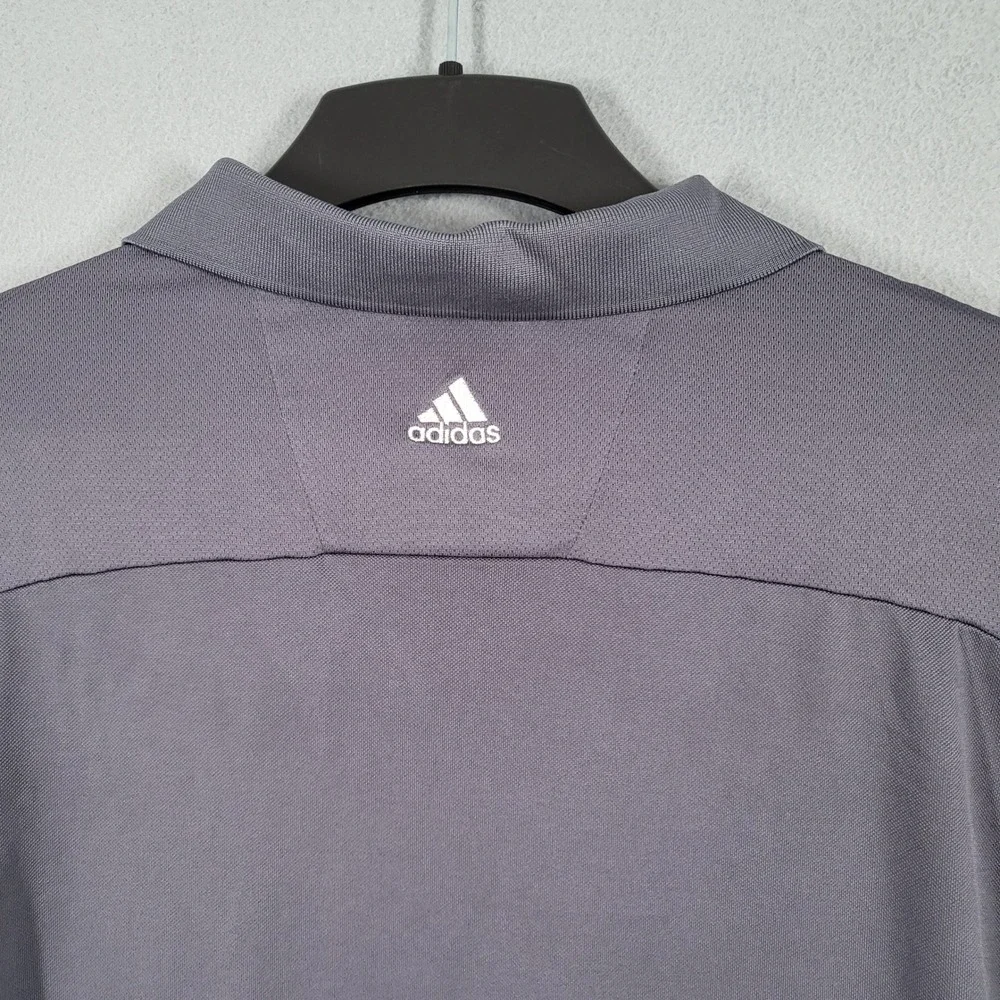 Adidas Polo Shirt Men's XL‎ Gray Wisconsin Badgers ClimaCool Short Sleeve Golf